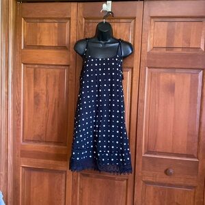 Black with white flower embellished sundress